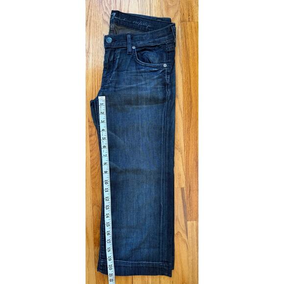 7 FOR ALL MANKIND crop dojo jeans size 27 dark wash cotton - Picture 6 of 10